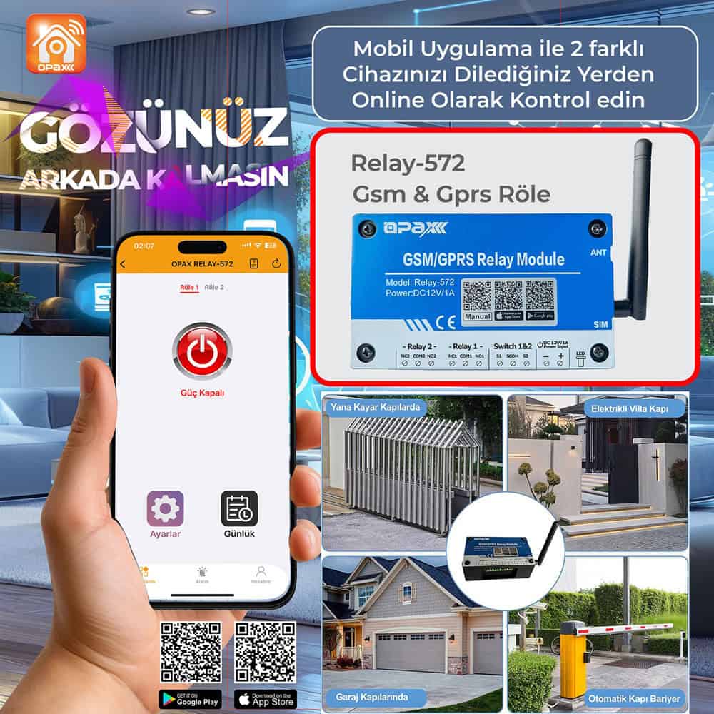 Relay-572 Gsm/Gprs Röle Modülü